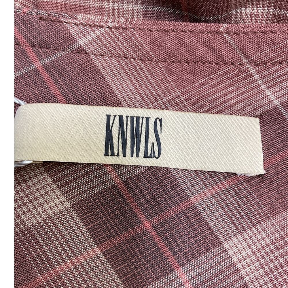 Knwls Tailored Brown Plaid Flare Pants Size 8 - Picture 4 of 5